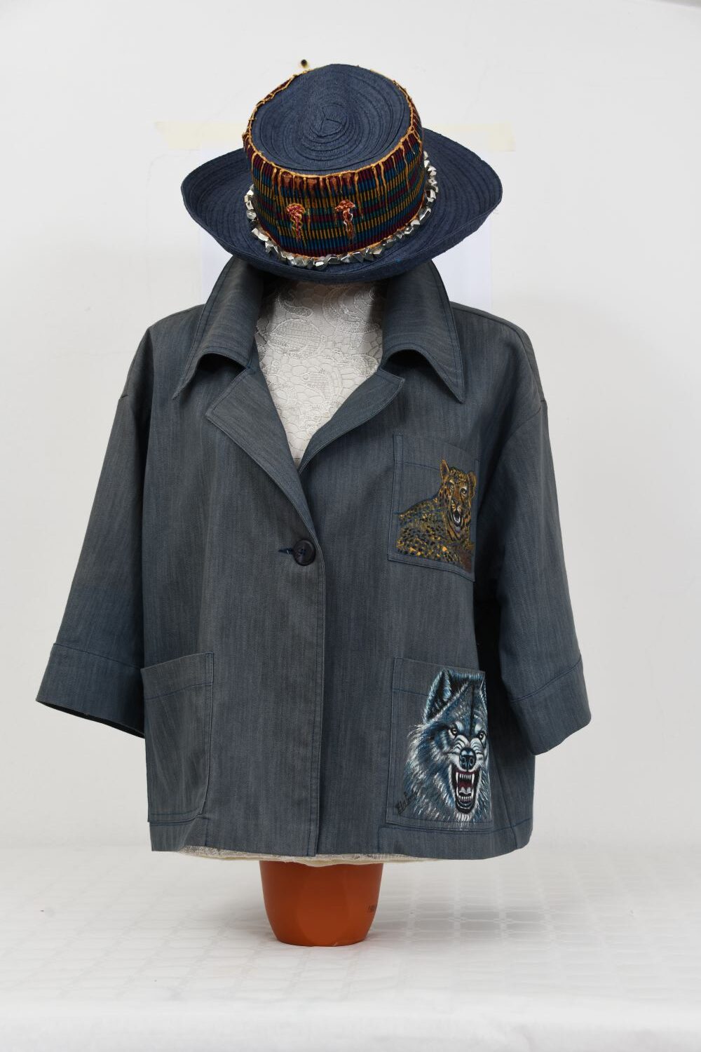 Elis Priolo - Cappello e Giacca dipinti a mano